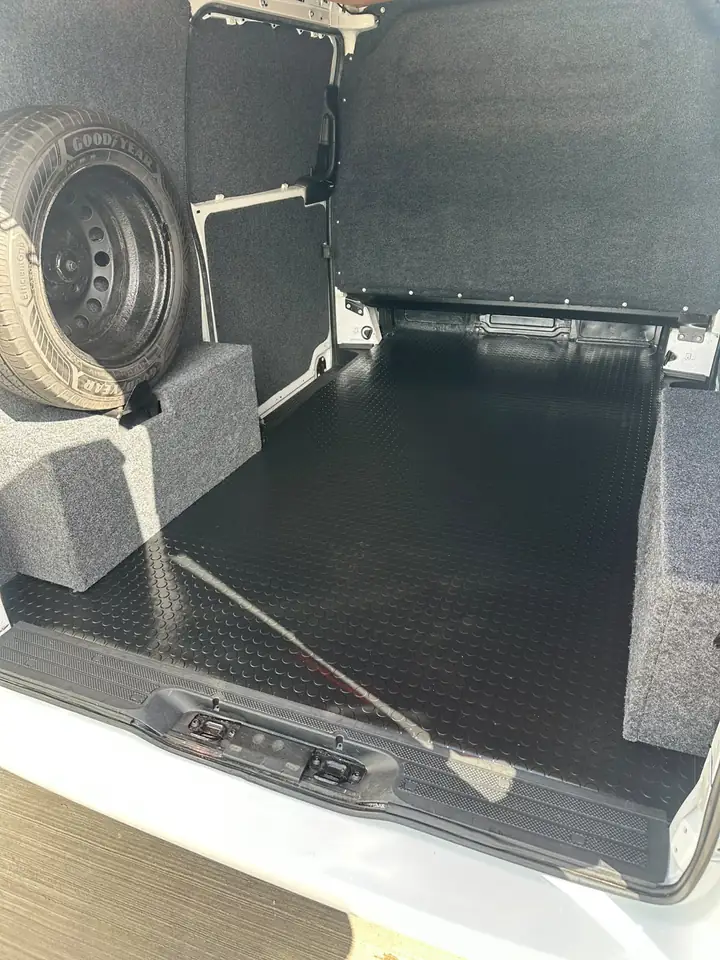 Lined load area inside the Mercedes Vito