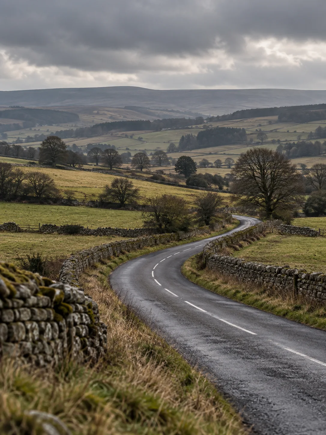 Road through the Yorkshire countryside